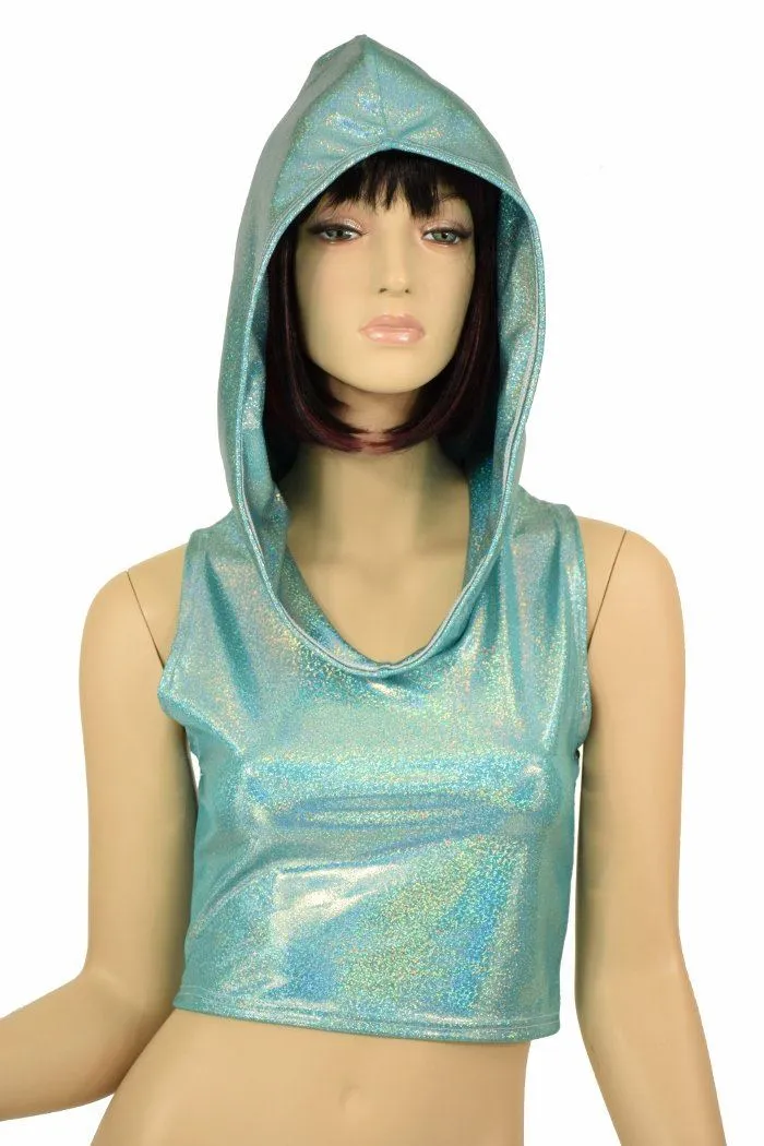 Seafoam Racerback Crop Hoodie