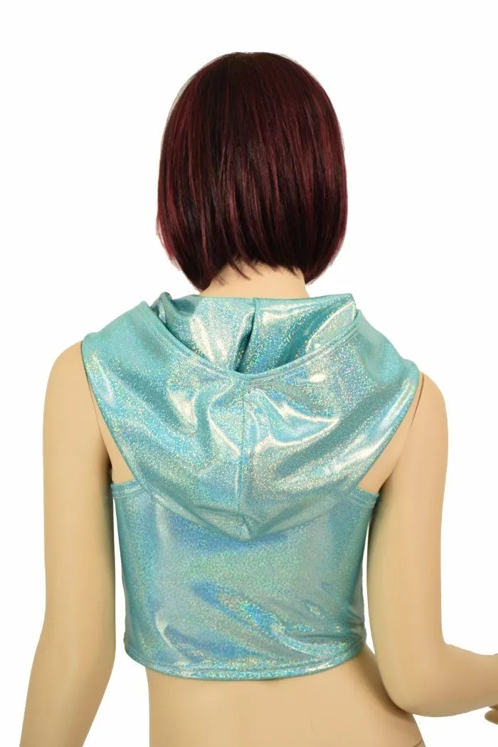 Seafoam Racerback Crop Hoodie