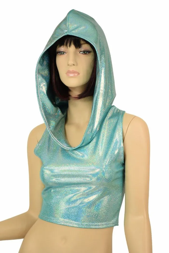Seafoam Racerback Crop Hoodie