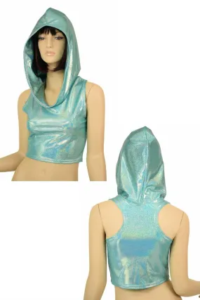 Seafoam Racerback Crop Hoodie