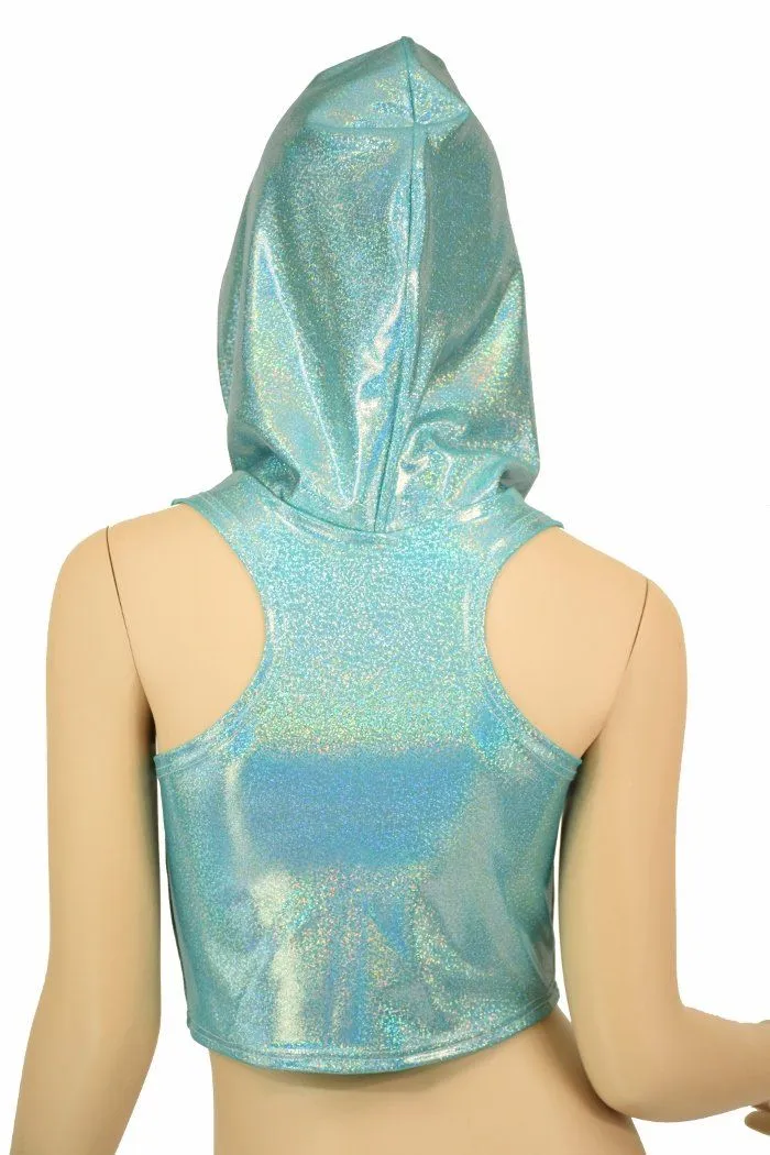 Seafoam Racerback Crop Hoodie
