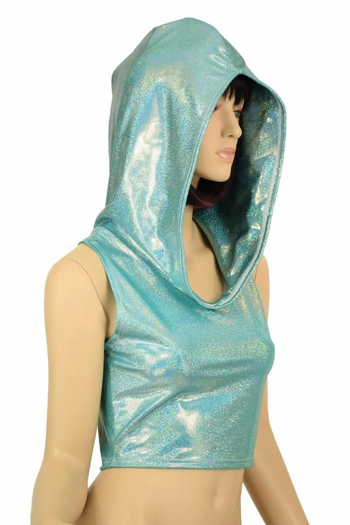 Seafoam Racerback Crop Hoodie