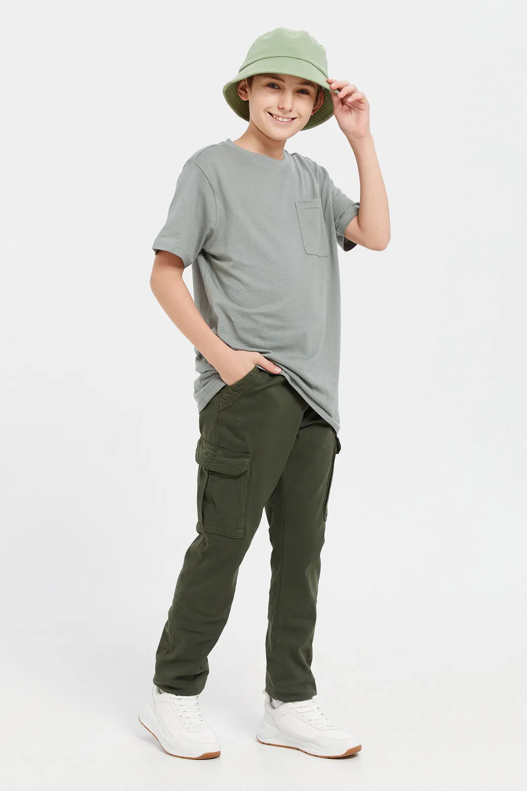 Senior Boys Olive Cargo Jogger