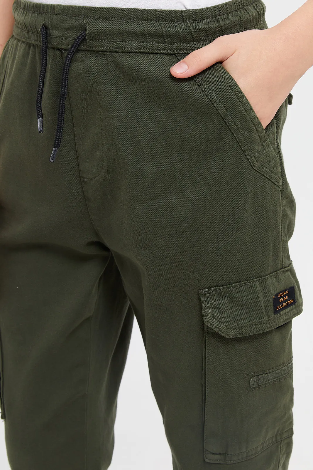Senior Boys Olive Cargo Jogger