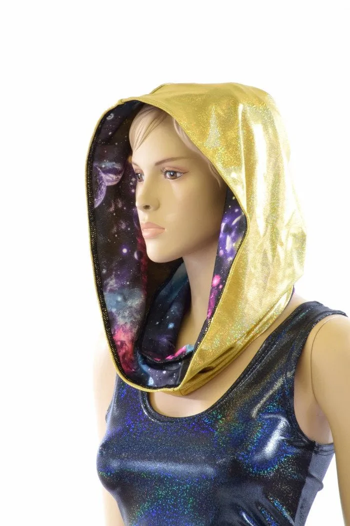 Short Festival Hood in Galaxy & Gold