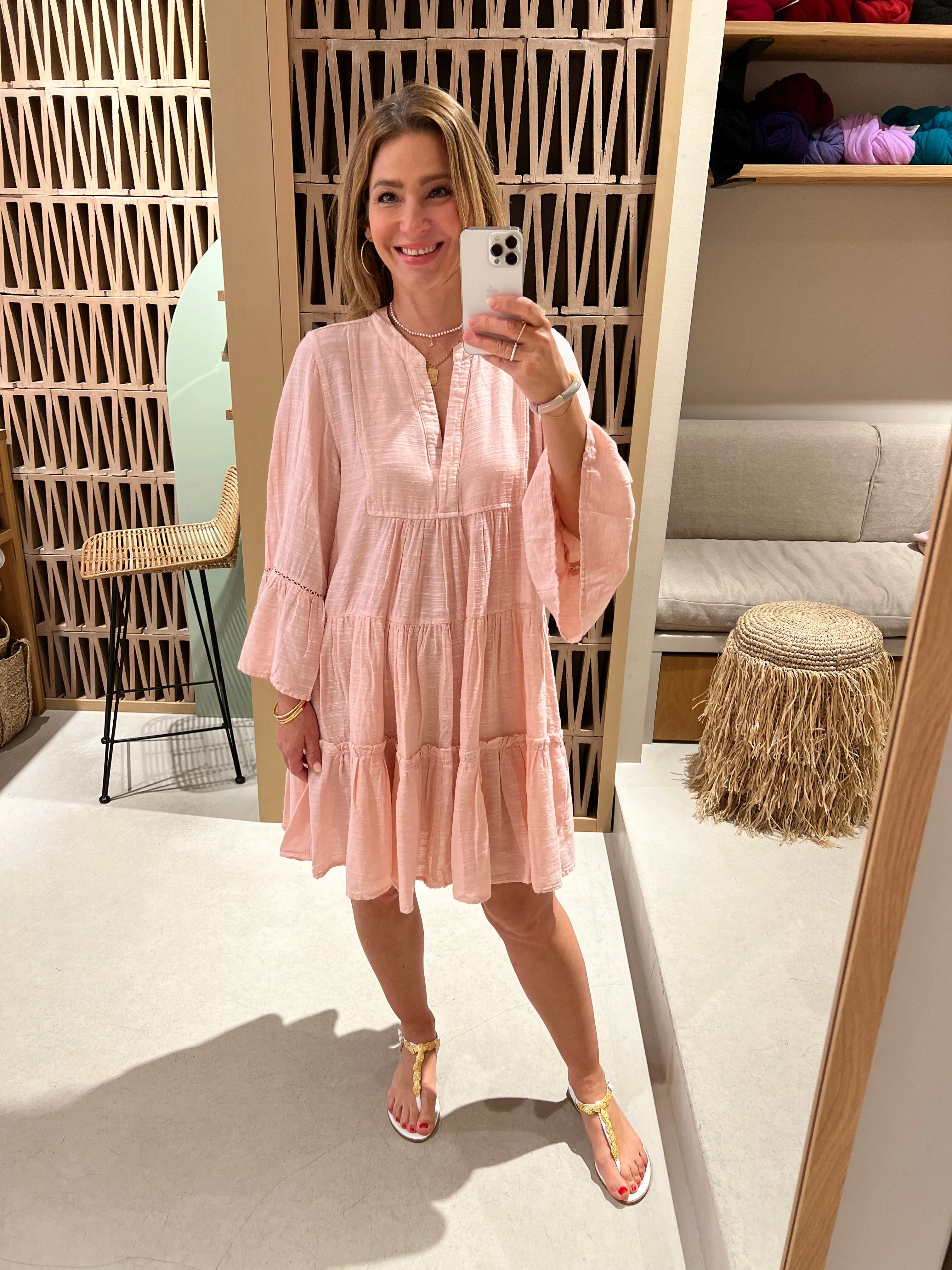 SHORT TUNIC DRESS "MALIA" SOFT ROSE