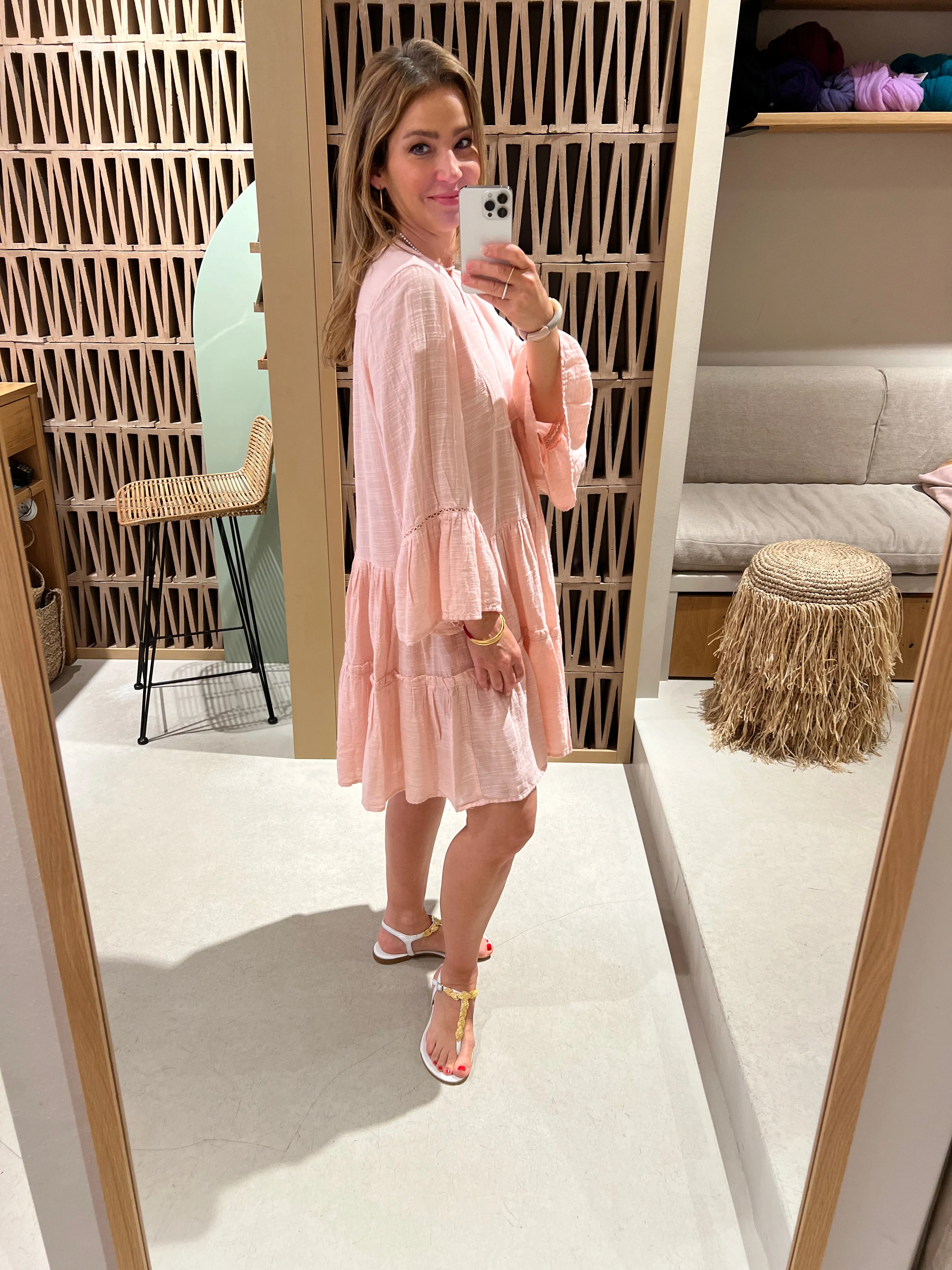 SHORT TUNIC DRESS "MALIA" SOFT ROSE