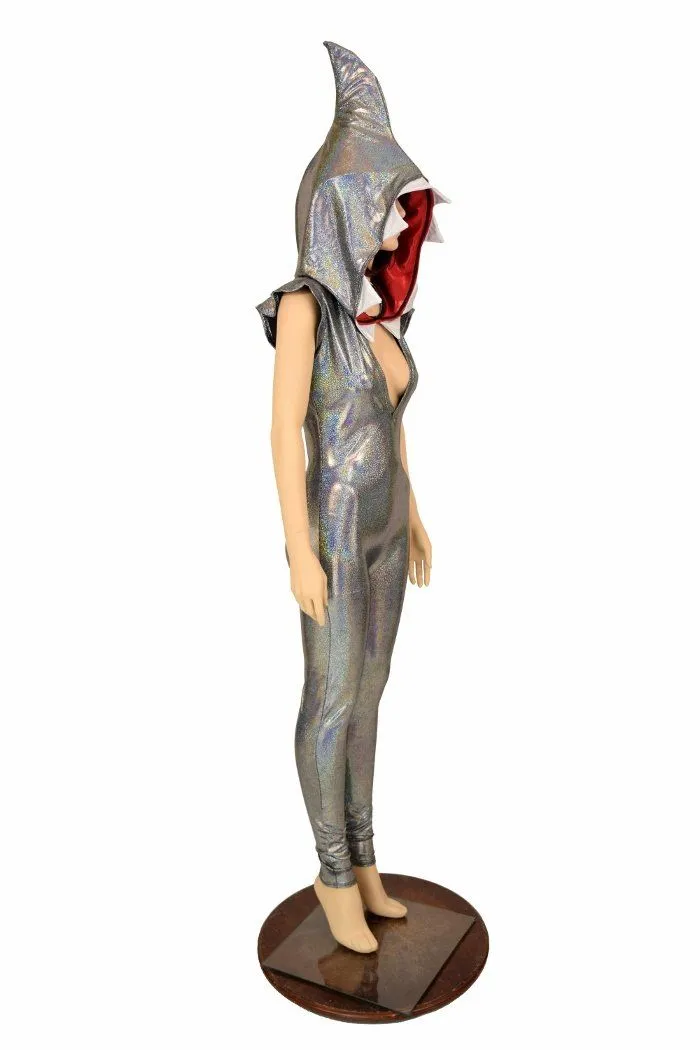 Silver Holo Shark Costume