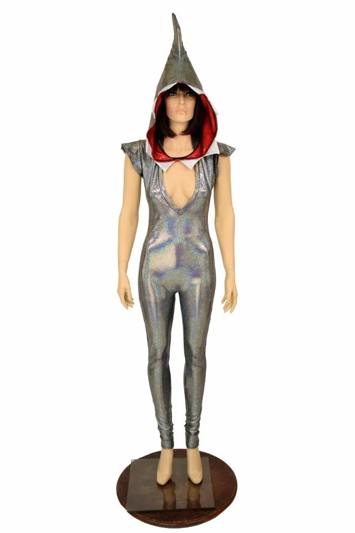 Silver Holo Shark Costume