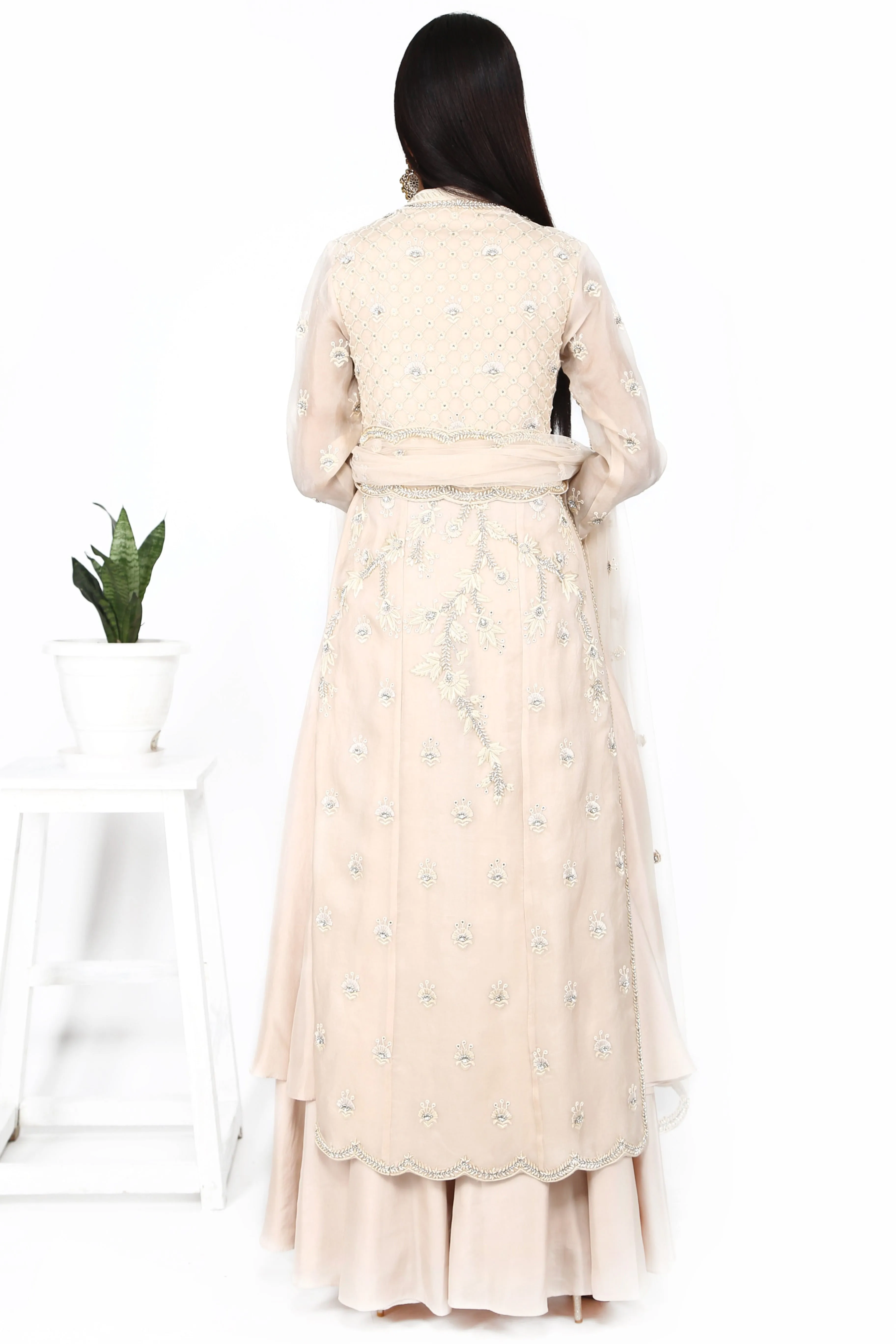 Soft pink sharara set.