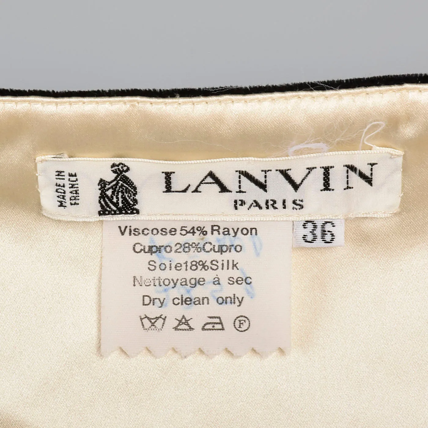 Timeless Lanvin Black Velvet Strapless Dress with Ivory Petal Bust