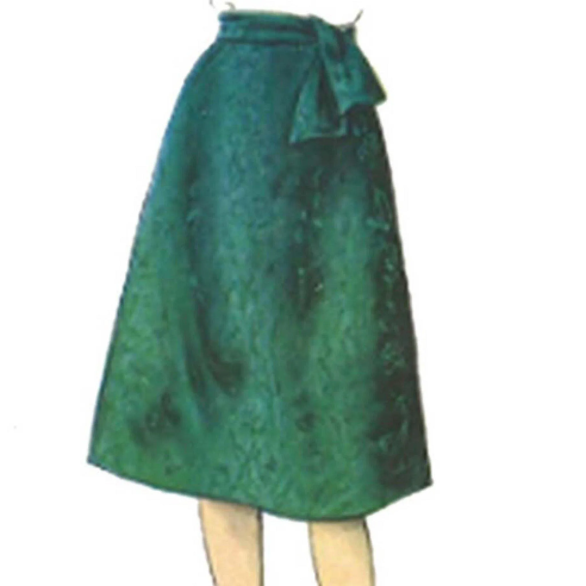 Vintage 1960s Pattern, Vogue Flared Skirt, Easy to Make - Waist 26"(66cm)