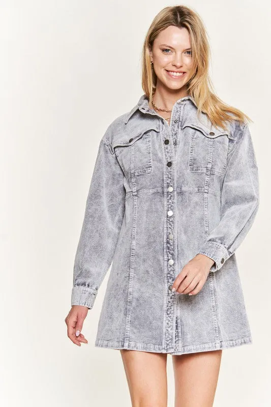 Washed Corduroy Mini Dress