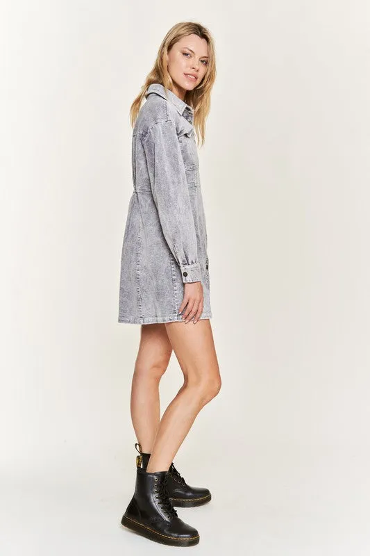 Washed Corduroy Mini Dress